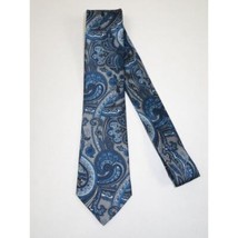 Men's 100% Silk Necktie By Bruno Piattelli Paisley Floral Fancy BP26 Navy Blue image 2