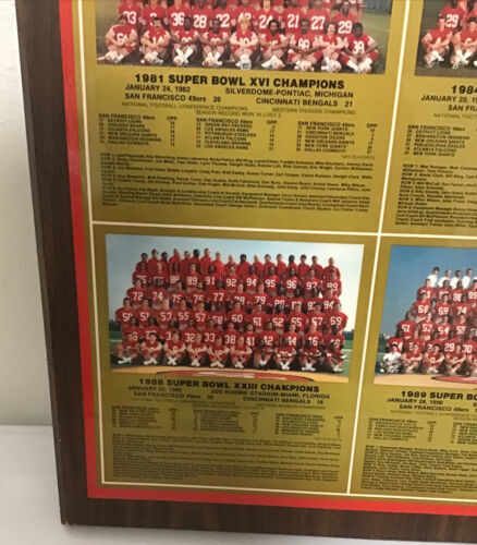 SAN FRANCISO 49ERS "THE TEAM OF THE 80'S" WOODEN PLAQUE TEAM PHOTOS COLOR Item image 5