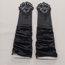 Sexy Women's Nylon Spandex Blend Fingerless Stretch Black Gloves - One Size image 14