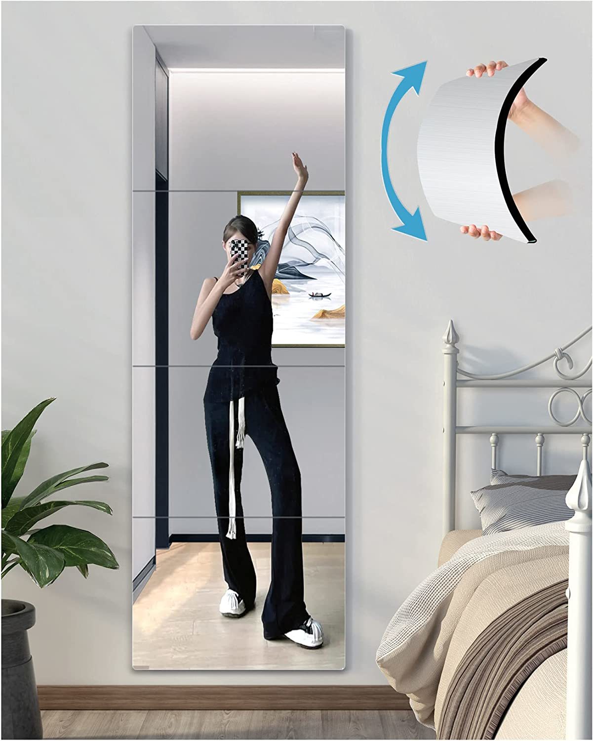 Primary image for Shatterproof Wall Mirror Full Length,Mirror For Bedroom，Plexiglass Gym Mirrors