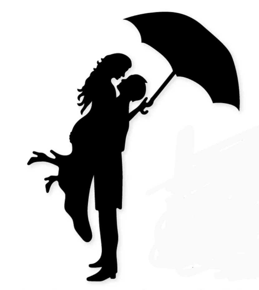 Couple with Umbrella metal cutting die  - $10.00