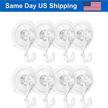 8Pcs Heavy Duty Suction Cup Hook Transparent Suction Cup Wall Hanger Kit... - £25.15 GBP