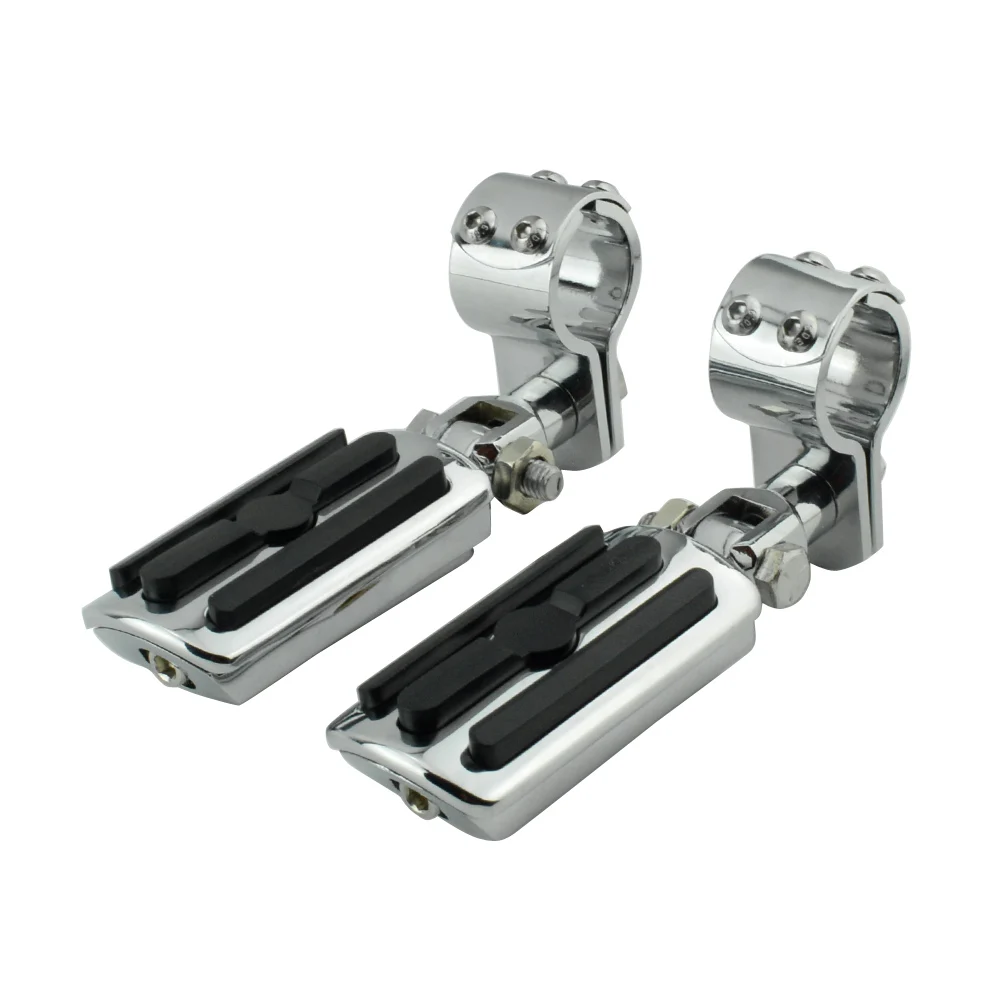 Universal 25mm 32mm 1&quot; 1.25&quot; Double Motorcycle Highway Crash Bar Clamp Footpeg F - £266.39 GBP
