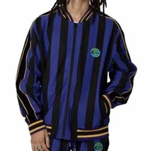 All City By Just Don Striped Track Jacket Velvet Stripe On Sleeve Men&#39;s ... - £19.08 GBP
