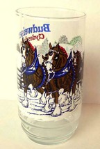 Budweiser Clydesdale Christmas Glass 1995 Official - £7.12 GBP