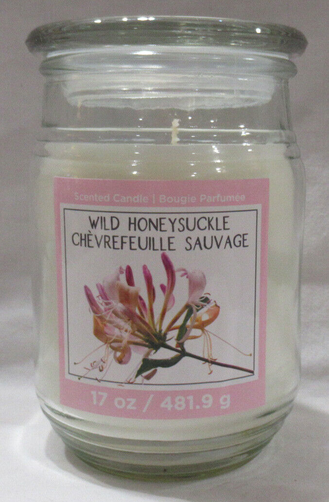 Ashland Scented Candle NEW 17 oz Large Jar Single Wick Spring WILD HONEYSUCKLE - $20.54