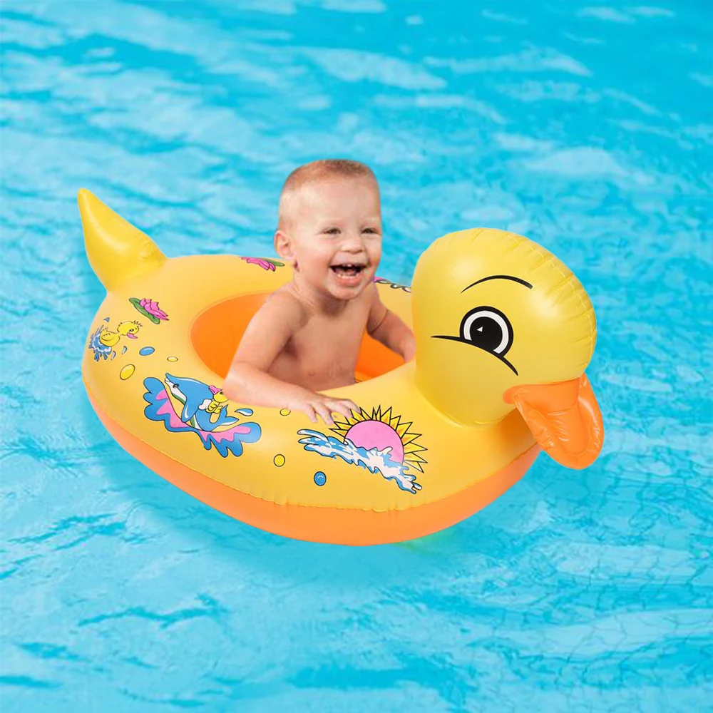 Duck Inflatable Pool Float Animal Inflatable Swimming Ring with Seat Summer Fun - £34.96 GBP