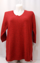 Karen Scott Ladies Sweater V-Neck Solid Red Plus Size 2X - £22.88 GBP