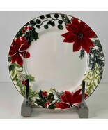 2 Salad Plates Grace Teaware Christmas Poinsettia 8in Holiday Porcelain New - $31.63