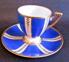 Vintage/Antique Blue Thomas Empire Style Demitasse Espresso Mocha Cup &amp; Saucer - £27.45 GBP