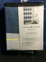 Tommy Hilfiger Cabana Stripe Soft Medium Blue White Striped Shower Curtain 72 in - £24.04 GBP