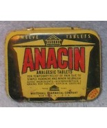 Vintage Anacin Twelve Tablet Tin Whitehall Pharmacy Ca 1940&#39;s - £6.28 GBP