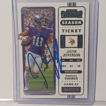 2022 Panini Contenders Justin Jefferson Vikings Autographed signed Card COA NFL - £66.13 GBP