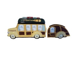Vtg Big Sky Carvers Woody Wagon &amp; Trailer 5-2x1.25&quot; Wall Table Photo Frame 19.5&quot; - £31.92 GBP