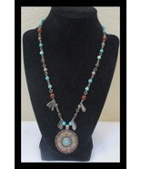 Bronze Tibetian Medalion Necklace 19&quot; N034 - $29.83 CAD