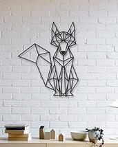 LaModaHome Fox Designed Geometric Shaped Metal Table Decorative Wall Decor Black - £49.70 GBP