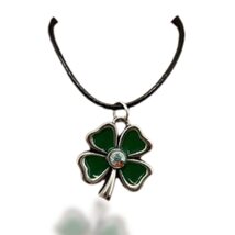 Michelle&#39;s Creatives 20 inch Silver and Green Four Leaf Clover on Black ... - $20.52 CAD