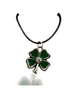 Michelle&#39;s Creatives 20 inch Silver and Green Four Leaf Clover on Black ... - $20.52 CAD