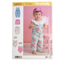 Simplicity S8933 Pattern Babies&#39; Knit Rompers Pants Shorts Headband A XXS-L UC - £4.07 GBP