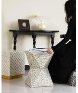 interoknack Modern Geometric Waist-Stool, Triangular Mosaic Side Table o... - $1,403.39 CAD