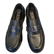 DKNY Issa Cushioned Footbed Metal Logo Slip On Black Loafer Size 8.5 New... - £28.48 GBP