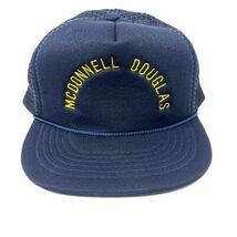 Vintage Mcdonnell Douglas Rope Trucker Hat Snapback Cap Blue Deadstock 8... - $15.79