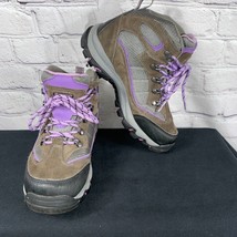 Hi-Tec 9022 Purple/gray Waterproof Womens Size 6.5 M Suede Outdoor Hiking Boots - £19.98 GBP