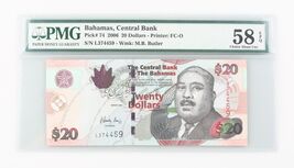 2006 Bahamas 20 Dollar Choice AU-58 EPQ Central Bank $20 About Uncircula... - $195.94