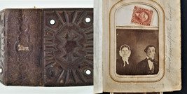1800s antique PHOTO ALBUM gettysburg hanover pa EICHOLTZ family leather 29pc CDV - £212.64 GBP