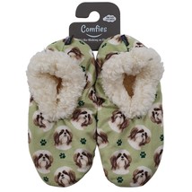 Shih Tzu Tan Dog Slippers Comfies Unisex Soft Lined Animal Print Booties... - $18.80