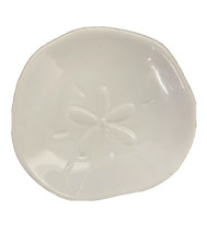 White Sandollar Glazed Ceramic Trinket Jewelry Catchall Tray 6 inch NWT - $7.91