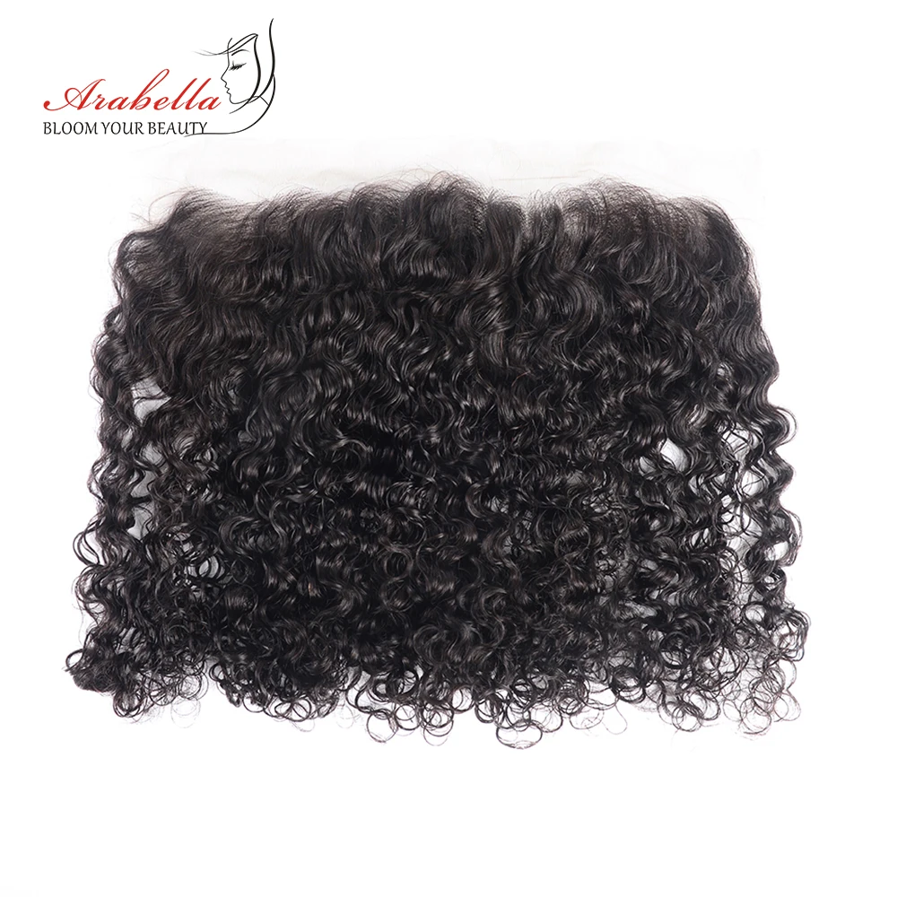 Curly Transparent Lace Frontal 13*4 Remy Human Hair Extension Arabella Pre - £31.04 GBP+