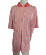 Greg Norman Play Dry Orange, White, Blue Striped Short Sleeve Golf Polo XXL - $18.99