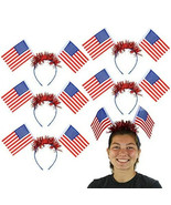 Set of 5 Patriotic 4th of July Headbands Flag Headbands Cute Pom Pom Hai... - $282.06 MXN