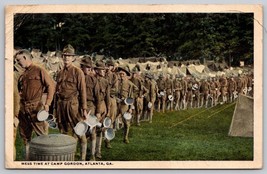 Vintage 1917 Mess Time At Camp Gordon Atlanta GA Postcard Company K mili... - £11.86 GBP