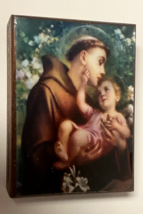 Saint Anthony of Padua Wood Rosary Box with Rosary, New from Colombia - £23.67 GBP