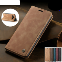 K11) Leather wallet FLIP MAGNETIC BACK cover Case for Samsung Galaxy model - £42.14 GBP