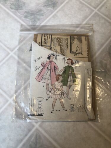 Primary image for vtg Butterick 60s pattern 8012 child sz 2 coat dress UNCUT and Complete