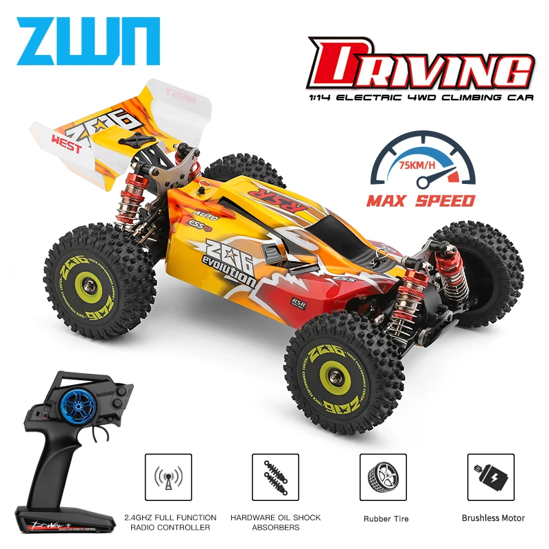 WLtoys 144010 144001 75KM/H RC Car 2.4G Brushless 4WD Electric High Speed - £144.06 GBP+