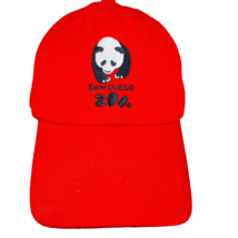 San Diego Zoo Panda Bear Hua Mei Baseball Hat Cap Adjustable Red - £27.35 GBP