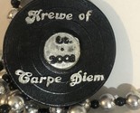 Krewe Of Carpe Diem Mardi Gras Necklace Silver Beads Pensacola Florida ODS2 - £7.09 GBP