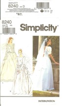 Simplicity 8240 Misses&#39; Brides&#39; Wedding Dress Pattern Sizes 4, 6, 8 UNCUT FF - £11.53 GBP