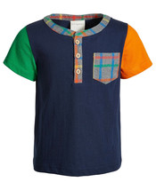 Baby Boys T Shirt Plaid Pocket Henley 6-9 Months FIRST IMPRESSIONS - NWT - $5.39