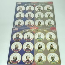 Pogs heroes of The Civil War Set 1 And 2 Custom Caps Sealed On Card NEW - $29.69