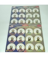 Pogs heroes of The Civil War Set 1 And 2 Custom Caps Sealed On Card NEW - £23.26 GBP