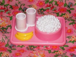 Fisher Price Loving Family Dream Dollhouse Pink Popcorn Tray White Drinks Food - £2.36 GBP