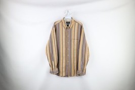 Vintage 90s Streetwear Mens Large Faded Rainbow Tapestry Collared Button Shirt - £39.52 GBP