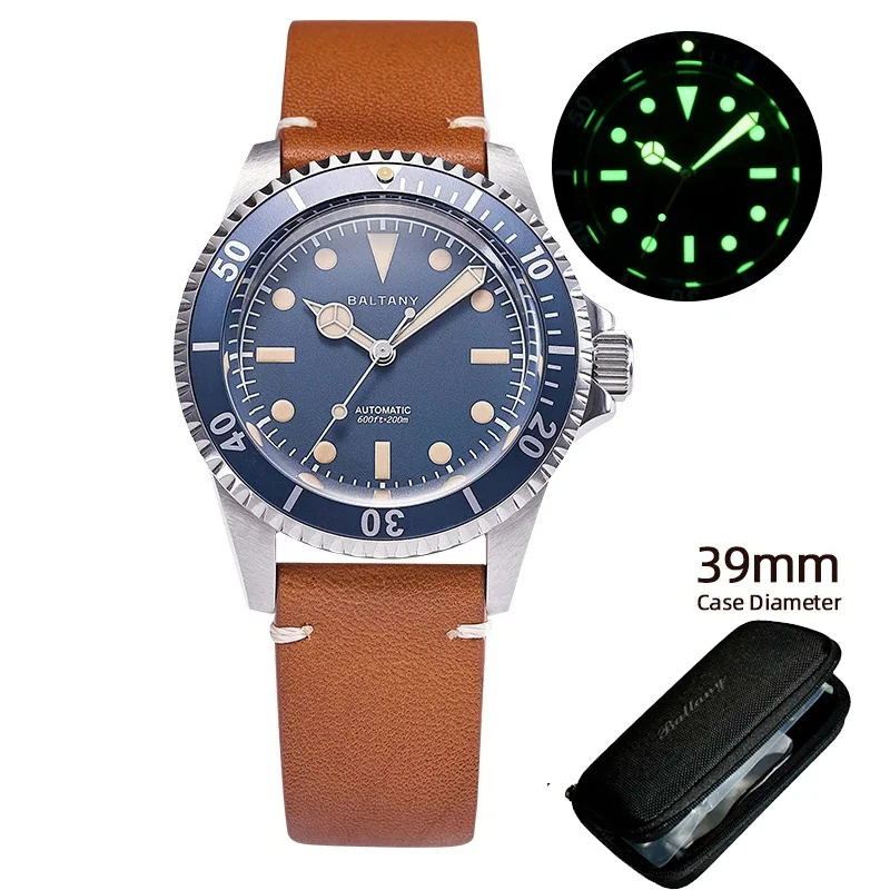 39mm Retro Dive Watch Brand Luxury Watches Sapphire Glass Stainless Stee... - $350.65