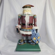 VTG 2000 Debbie Mumm Wooden Nutcracker Santa Claus Folk Art Marvyn&#39;s Christmas  - $29.70