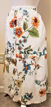 Johnny Was Tiered Ruffle Midi Skirt Sz-XL White/Multicolor Floral - £125.80 GBP